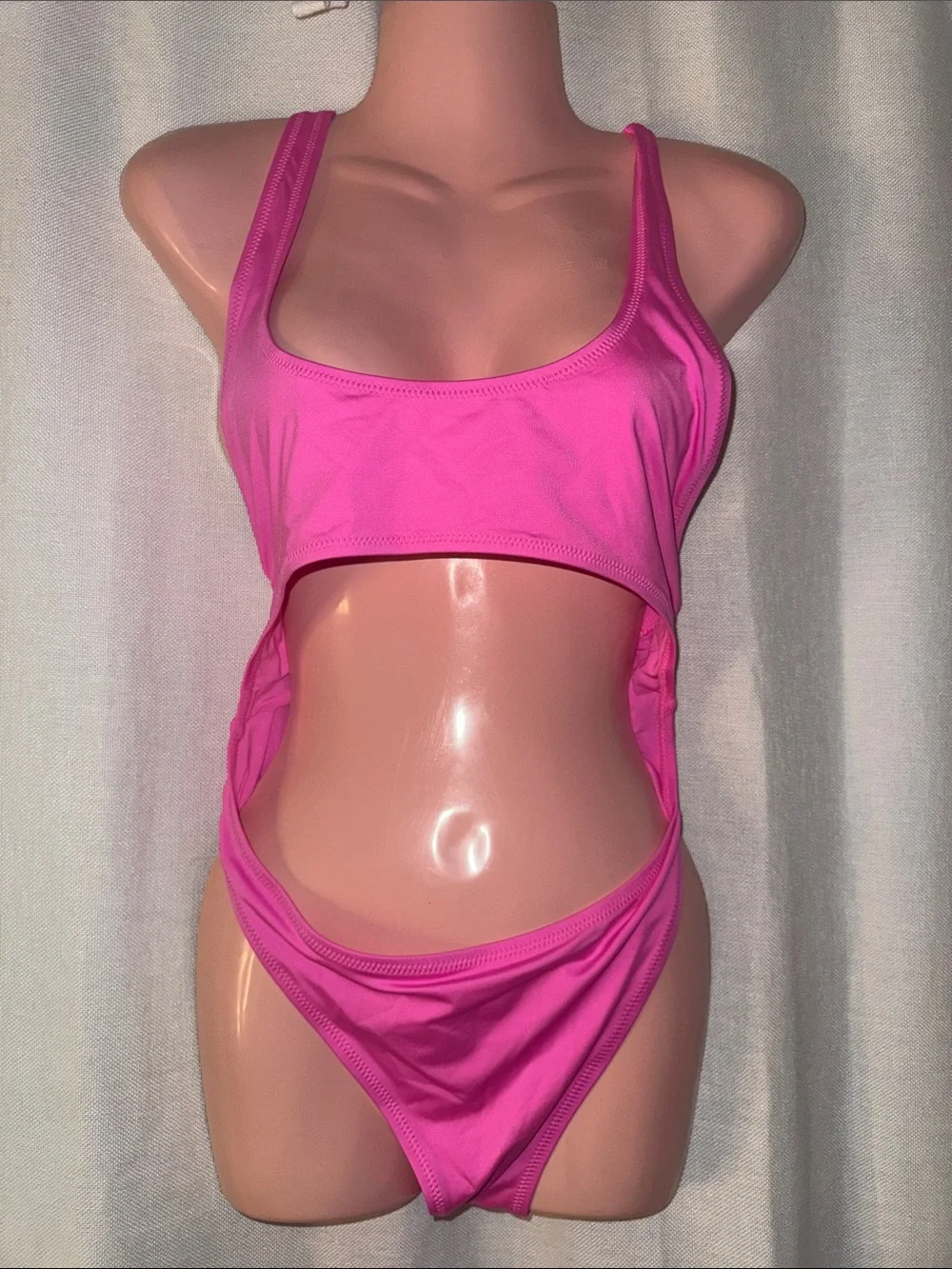 SKIMS Hot Pink Cutout One-Piece Swimsuit